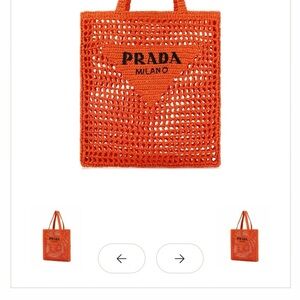 Sold- Prada Vibrant Orange Crochet Tote
